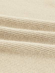 SHEIN BASICS Top unicolor tejido de canalé - Albaricoque - Ver 10