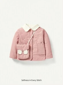Baby Girl Dual Pocket Coat With Bag