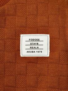 Đứa bé trai Chi tiết Patched thư Áo chui đầu - trái cam - Xem 5