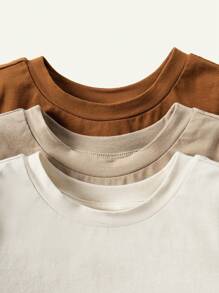 Cozy Pixies Baby Boy Solid Color Soft Knitted Round Neck Short Sleeve Pullover Set Of 3