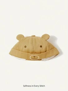 SHEIN 1 pieza Gorra con bordado de oso de dibujos animados de pana