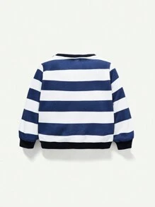 Cozy Pixies Baby Jungen 2 Stück Gestreift & Cartoon Grafik Sweatshirt - Blau - Übersicht 4