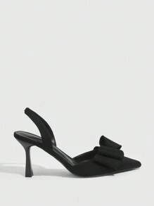 CUCCOO CHICEST Fashionable High Heel Shoes With Bowknot, Graduation Heel, Prom Heels For Summer Elegant Heels Spring Shoes Spring Break Easter For Christmas - Black - View 6