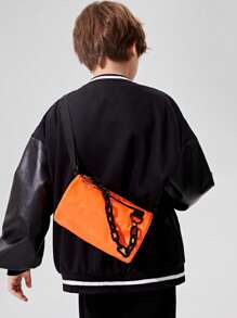 橘色運動&閒暇斜挎包帶鏈子裝飾用品 - 橘色 - 查看 9