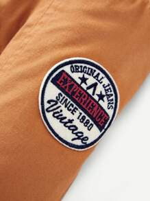 Baby Boy Fuzzy Trim Hooded Thermal Lined Parka Coat Without Tee - Brown - View 10