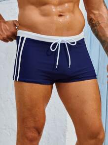 Horizaway Men's Stylish Drawstring Side Striped Swimwear Shorts - Multicolor - View 7