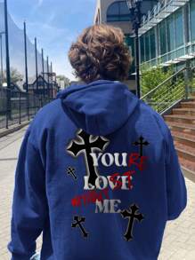 Sudadera con capucha de estilo streetwear para hombres, de moda líder - Azul - Ver 1