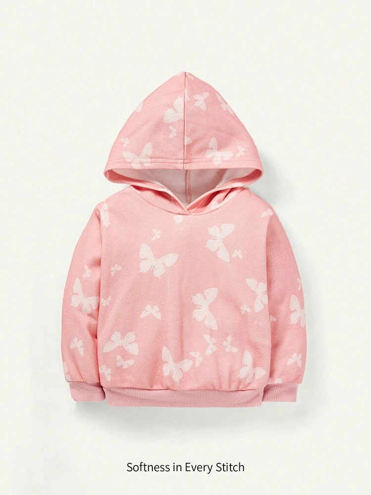 Baby Girl Butterfly Print Sweatshirt