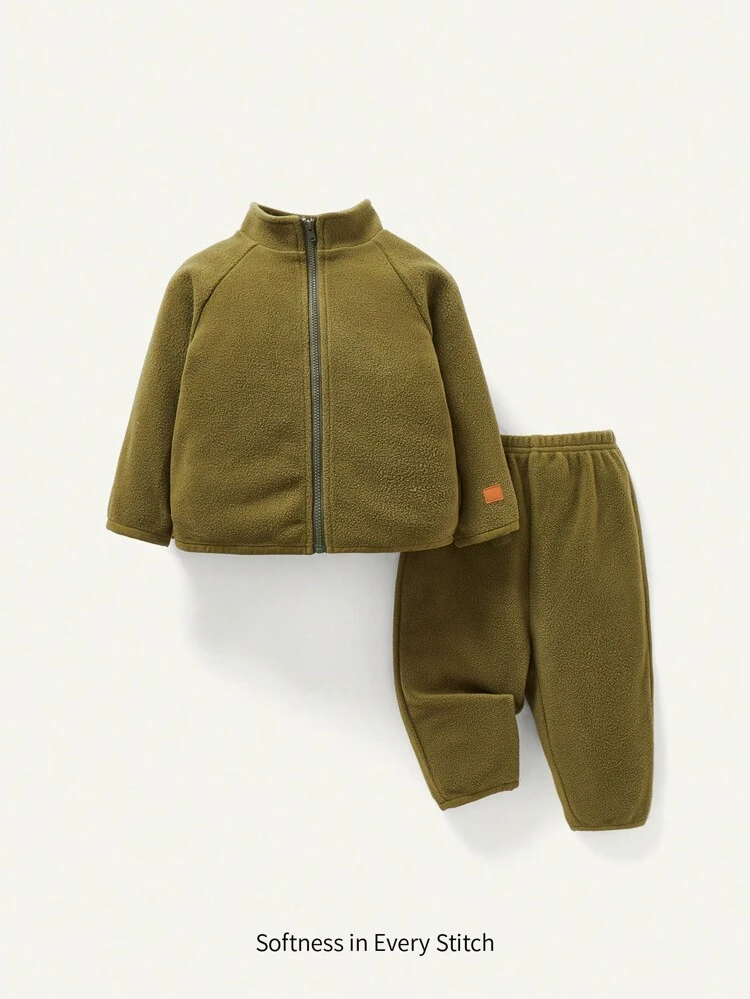 Baby Boy Zip Up Raglan Sleeve Jacket & Pants