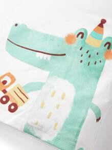 Cozy Pixies 寶寶男孩緊身睡衣套裝,卡通動物圖案,圓領長袖上衣和褲子,4件套 - 藏蓝色 - 查看 4