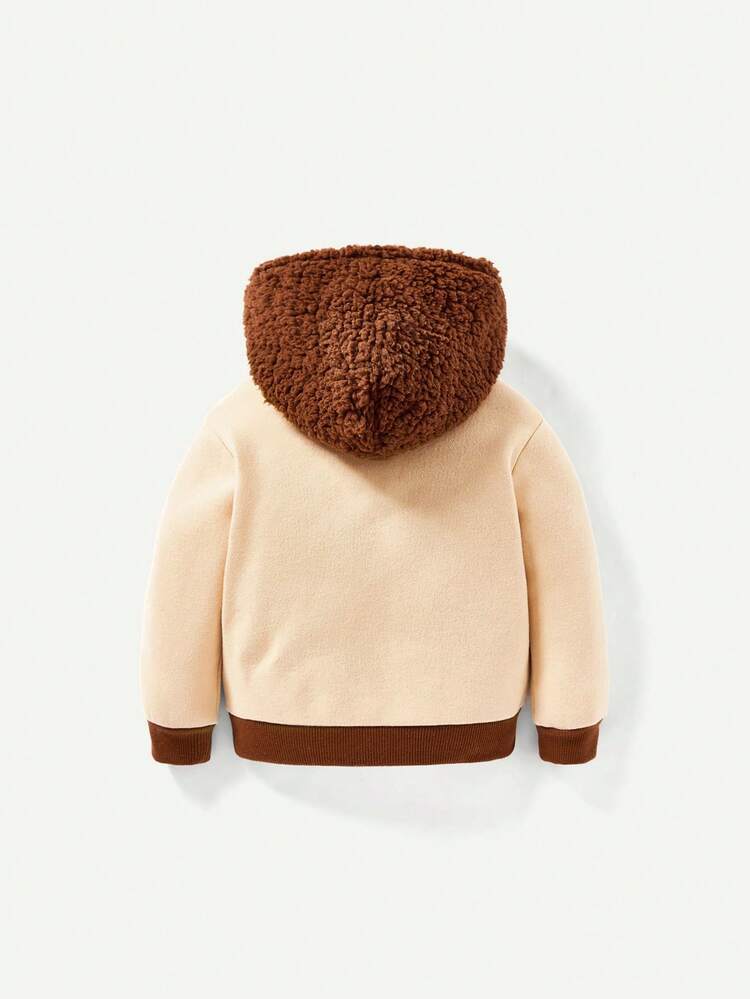 Baby Boy Patch Detail Contrast Trim Hoodie & Sweatpants