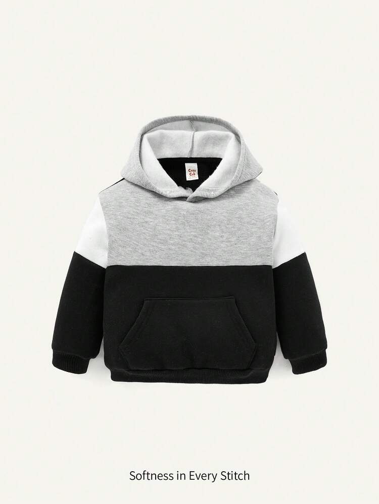 Baby Boy Color Block Kangaroo Pocket Sweatshirt