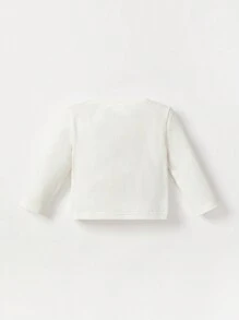 SHEIN Bé gái sơ sinh Đồ họa Trái tim & Chữ cái Bộ áo Tee & quần PJ - Nhiều màu - Xem 2