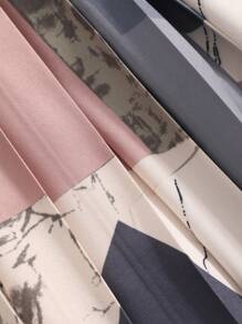 DAZY Women's Geometric Printed Pleated Skirt,Fall Clothes