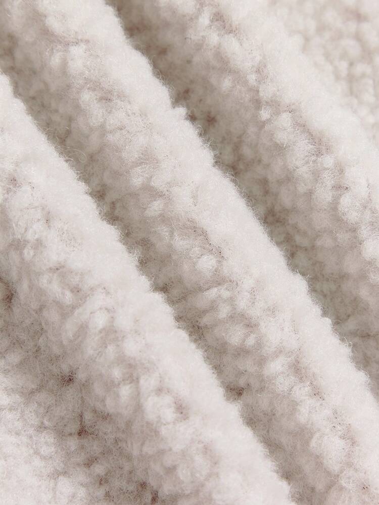 Baby Girl Raglan Sleeve Teddy Lined Hooded Jacket