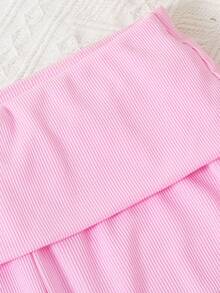 Teen Girl Pink Flared Leggings - Pink - View 3