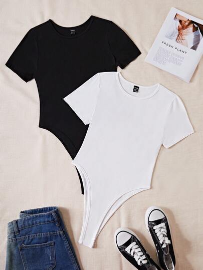 SHEIN Unity 夏季黑白短袖連體衣套裝