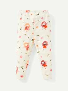 4pcs Baby Girl Snug Fit Pajama Set With  Pattern Round Neck Long Sleeve Top And Pants - Multicolor - View 2