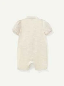 Cozy Pixies Baby Girls' Casual Solid Color Puff Short Sleeve Romper, 3pcs/Set - Multicolor - View 9