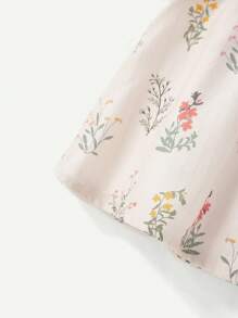 Cozy Pixies Baby Girl Floral Pattern Colorblock Tank Top And Casual Shorts 2pcs Outfit Matching Set - Pink - View 8
