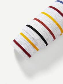 Cozy Pixies Baby Boy 2pcs Solid & Striped Print Pocket Patched Button Front Top - Blue - View 8