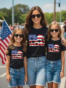 Young Girl Mommy And Me Matching Outfits(3 Pieces Are Sold Separately)