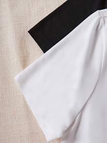 SHEIN Unity 夏季黑白短袖連體衣套裝 - 黑與白 - 查看 6