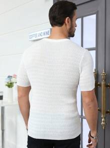Manfinity Homme Men's Solid Color Crew Neck Short Sleeve Knit Top