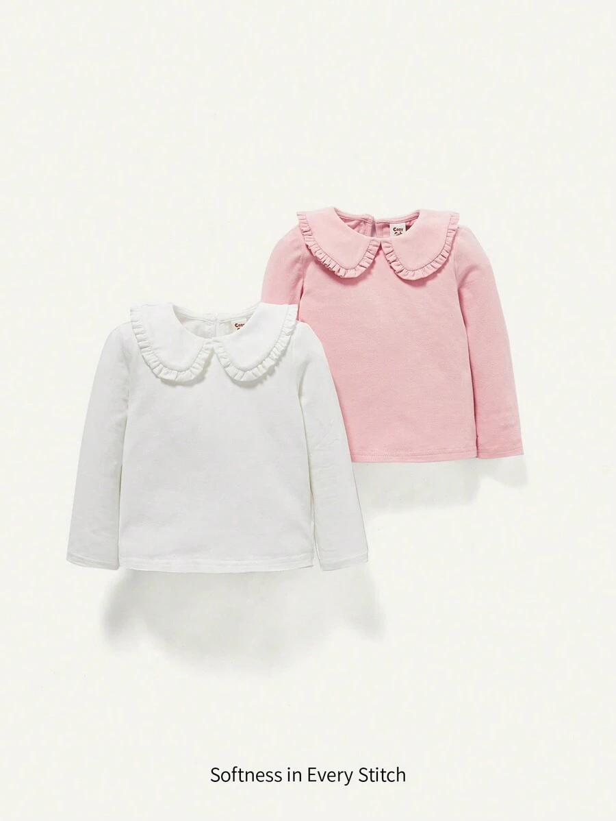 Cozy Pixies 女嬰 2 件彼得潘領上衣 - 白色 - 查看 1