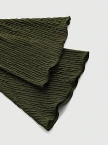 ROMWE Hippie Solid Button Front Top - Army Green - View 4