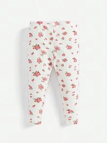 Cozy Pixies Baby Girl 2pcs Floral Print Leggings - Apricot - View 4