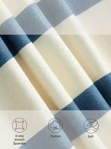 Cozy Pixies Baby Boys' Knitted Soft Color Block Round Collar T-Shirt With Regular Shoulders, 2pcs/Set - Multicolor - View 9