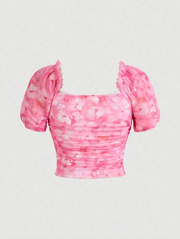 Summer Sweet Floral Print Short-Sleeved T-Shirt