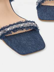 Fashionable & Sexy High-Heeled Rhinestone Sandals For Party & Date Vacation Shoes Summer - Blue - View 6