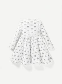 Cozy Pixies Đứa bé gái 2 Miếng Đồ họa Hoạt hình Váy Smock - Hồng - Xem 2