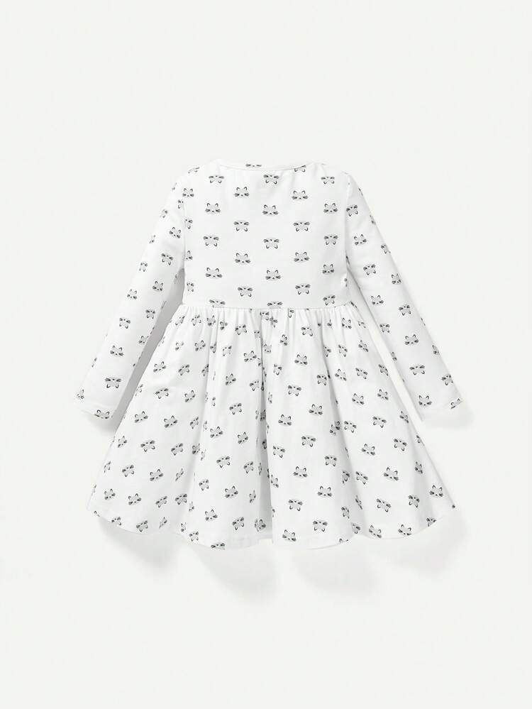 Baby Girl 2pcs Cartoon Graphic Smock Dress