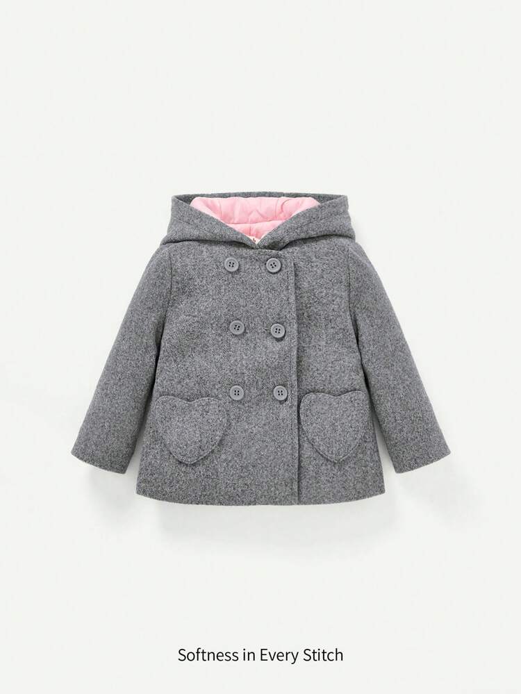 Baby Girl Double Breasted Hooded Coat