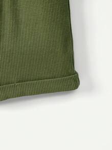 Cozy Pixies Conjunto De 2 Piezas Para Bebé Niño, Camiseta De Manga Corta Con Estampado De Dinosaurio Y Cuello Redondo Junto Con Pantalones Cortos De Un Solo Color