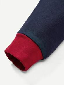 Cozy Pixies 寶寶男孩緊身睡衣套裝,卡通動物圖案,圓領長袖上衣和褲子,4件套 - 藏蓝色 - 查看 6