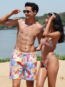 Surfspeed Men's Patchwork And Printed Beach Shorts - Multicolor - View 10