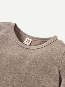 Cozy Pixies Baby Boy Plain Top And Seaside Theme Print Short Sleeve T-Shirt Set - Multicolor - View 7