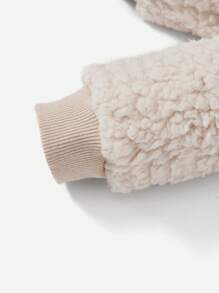 Đứa bé gái Bản vá Gấu Teddy Áo len & quần - Màu be - Xem 8