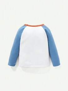 Cozy Pixies Baby Boy 2pcs Striped Print Contrast Binding Tee - Blue - View 5