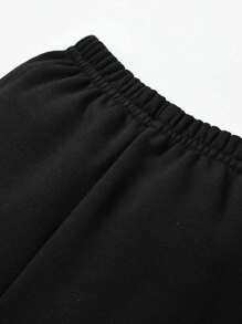 Cozy Pixies 休閒2入組嬰兒女孩字母印花運動上衣和運動褲套裝 - 黑色 - 查看 7