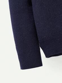 Baby Boy Geo Pattern Raglan Sleeve Sweater & Knit Pants - Blue and White - View 7
