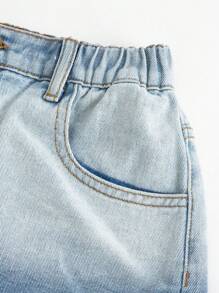 Teen Girl Simple Daily Denim Shorts