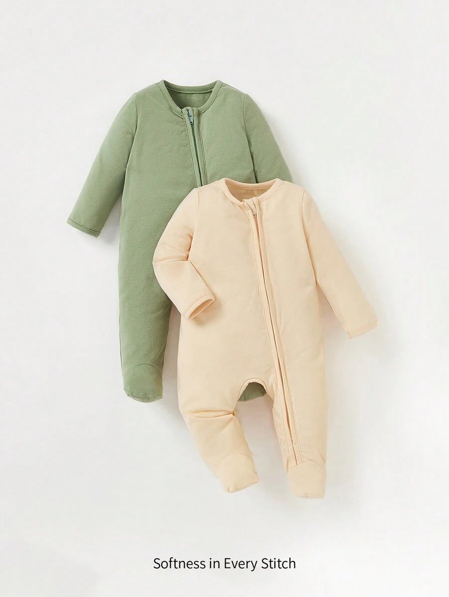 Cozy Pixies 男婴童2入組拉鏈開襟連體睡衣 - 彩色 - 查看 1