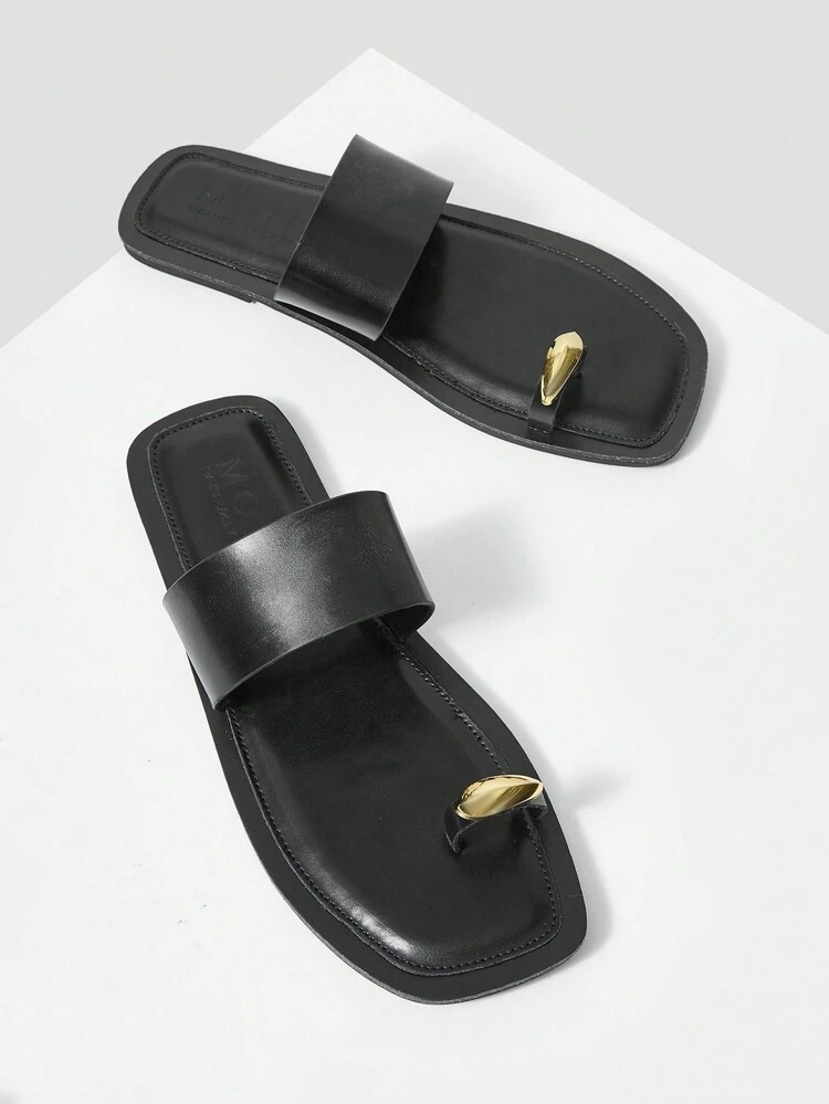 Sandales plates glissantes décontractées et confortables pour femmes. Chaussures de vacances pour l'été, l'automne et le printemps, idéales pour les vacances de printemps et Pâques