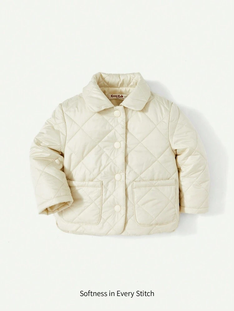 Baby Girl Button Up Quilted Coat