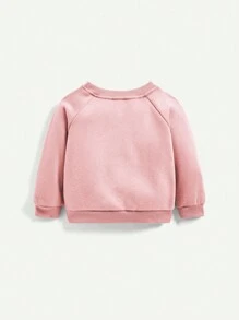 Cozy Pixies 4pcs Baby Girls' Letter Pattern Sports Style Raglan Sleeve Sweatshirt & Shorts Set Matching Set - Multicolor - View 9